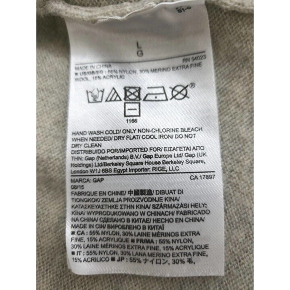 Gap~Woman Size L~Gray Long Delves Button-Up Sweater Cardigan, Pockets Wool Blend - Picture 14 of 14